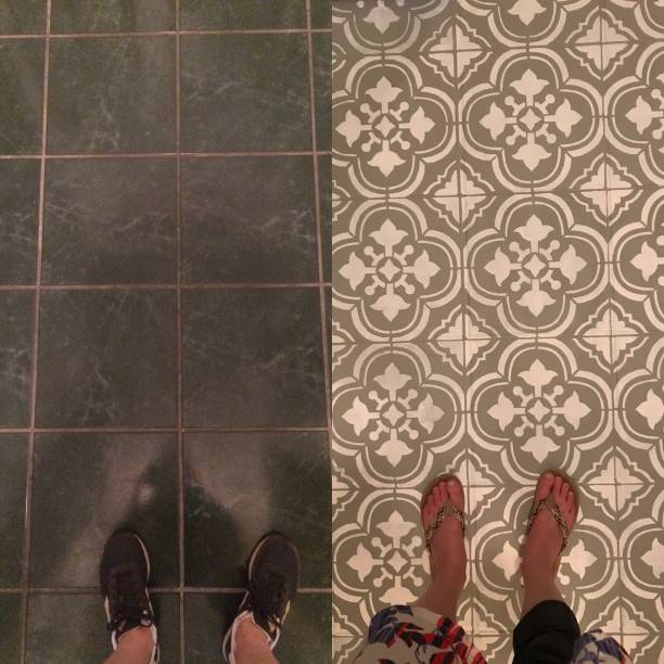 istock Home floor stencil paint DIY 1210996403