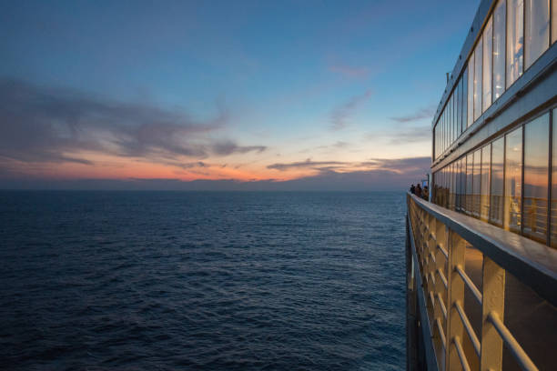 Deck of Cruise Ship at Sunset