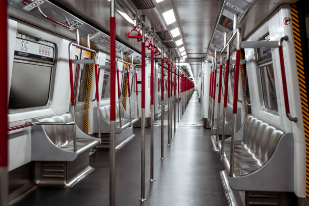 Subway interior in Hong Kong.