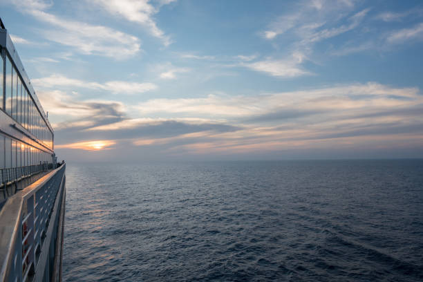 istock Deck of Cruise Ship at Sunset 1210999926