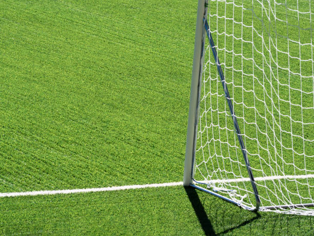 istock Closeup of goal post 1211001877