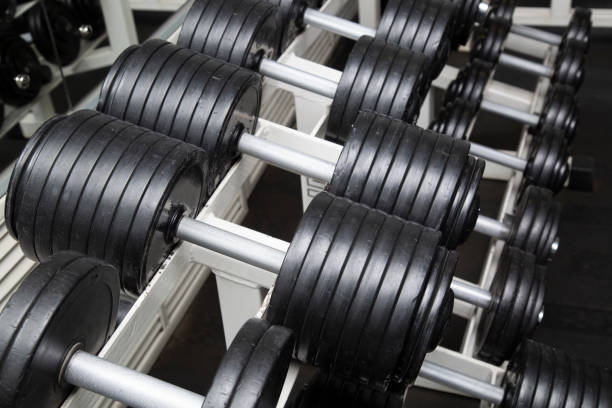 istock Black dumbbells for fitness 1211002919