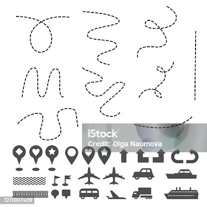 istock Map pin icons navigation markers travel gps sign other symbols set on white 1211007409