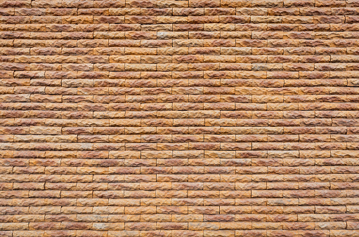 Closeup Building Detail Historical Brick Wall Located in Rural Texas