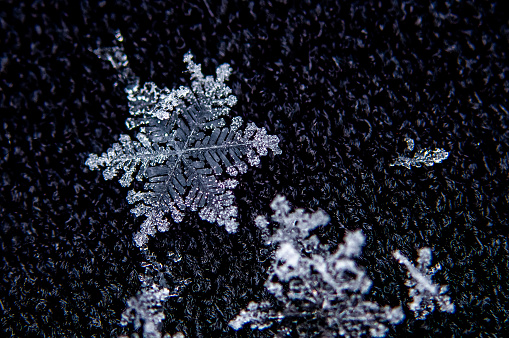 A Beautiful Snowflake on Black Background
