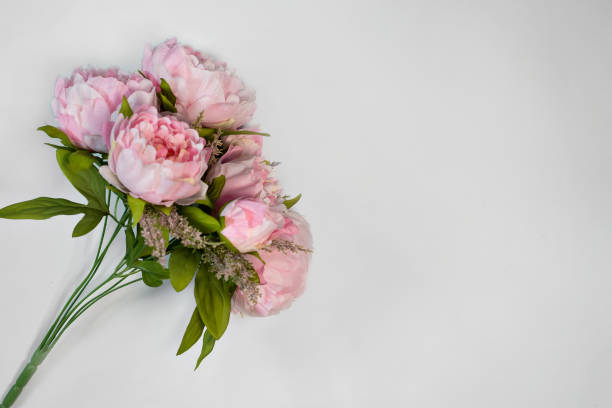 istock bouquet of pink peonies  on white  background copy space 1211008600
