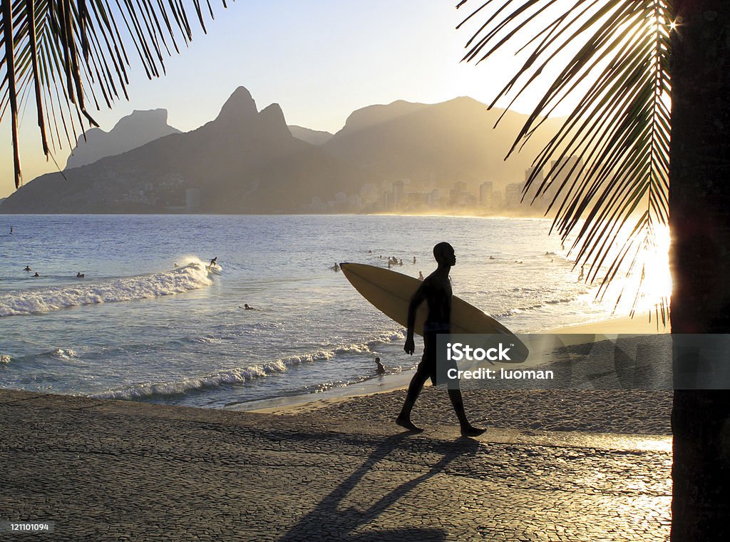 Pôr do sol na Praia de Ipanema no Rio de Janeiro - Royalty-free Rio de Janeiro Foto de stock