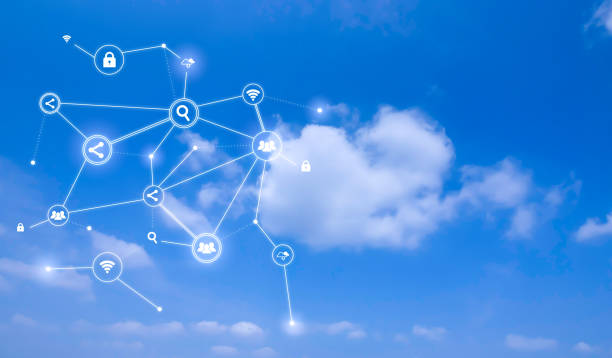 istock Cloud technology icon for global business concept on the sky 1211011927