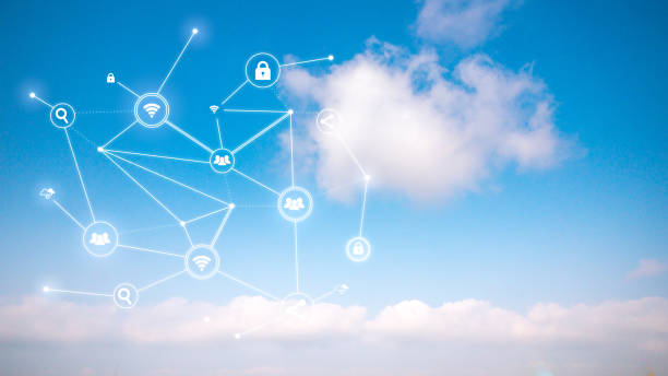 istock Cloud technology icon for global business concept on the sky 1211011941