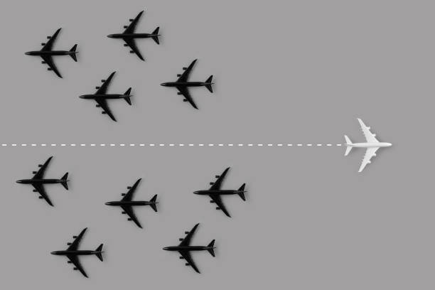 istock Leadership concept from colorful airplane with creativity 1211012035