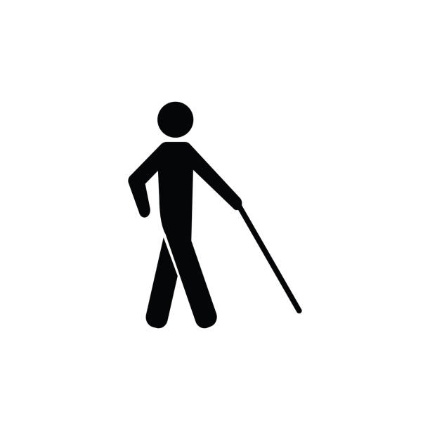 Blind Person Man Vector Icon Blind Person Man Vector Icon blindness stock illustrations