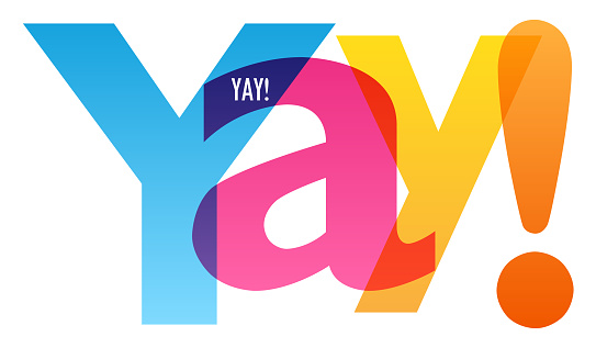 YAY! colorful vector typography banner