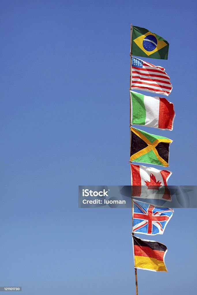Sette country flags - Foto stock royalty-free di Ambientazione esterna