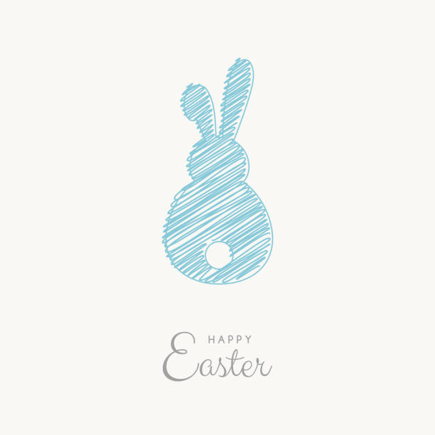 illustrations, cliparts, dessins animés et icônes de joyeuses pâques. carte de voeux avec le lapin abstrait. vecteur - easter egg pastel colored text easter