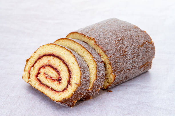 Strawberry jam swiss roll