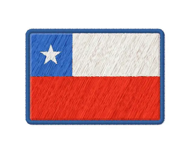 Vector illustration of Chile Flag Patch