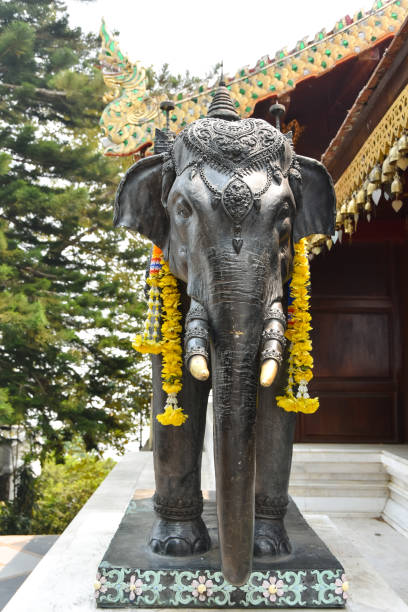istock A beautifully decorated elephant statue at Wat Phra That Doi Suthep temple 1211031095