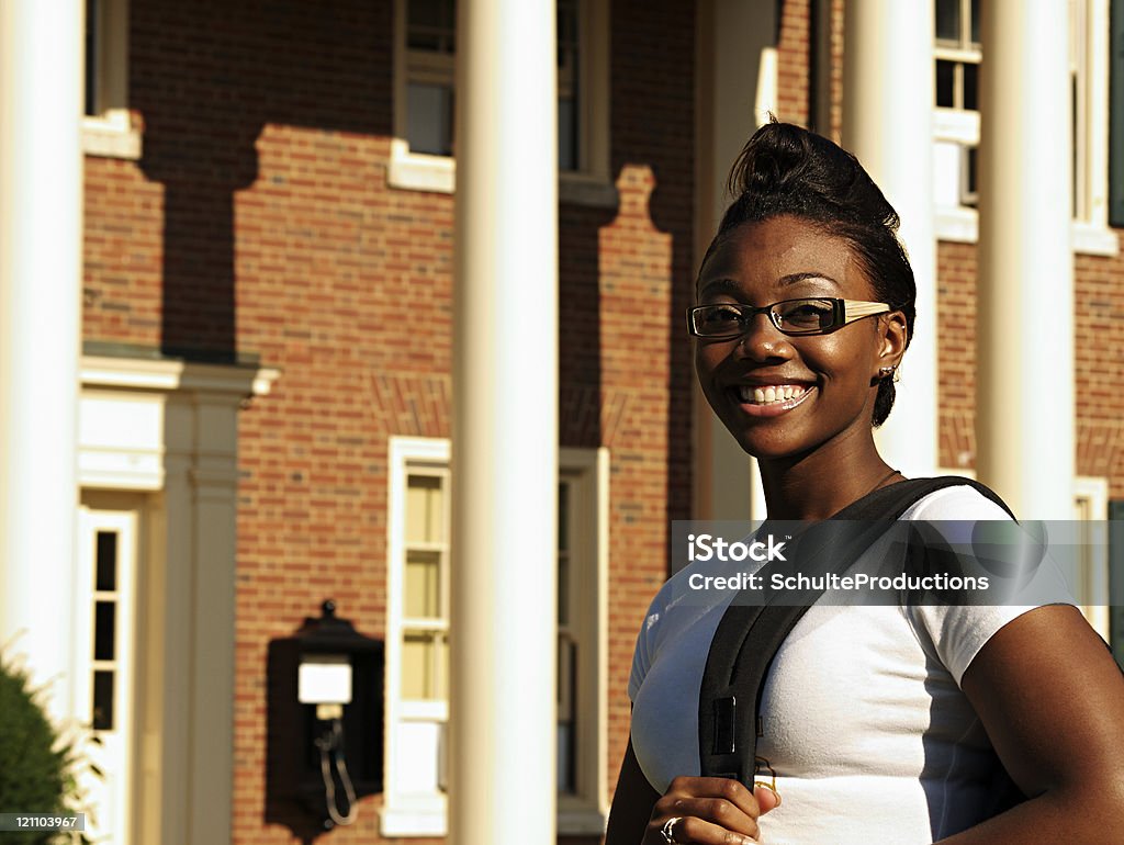 Black Female College Student a young attractive black female college student. 18-19 Years Stock Photo