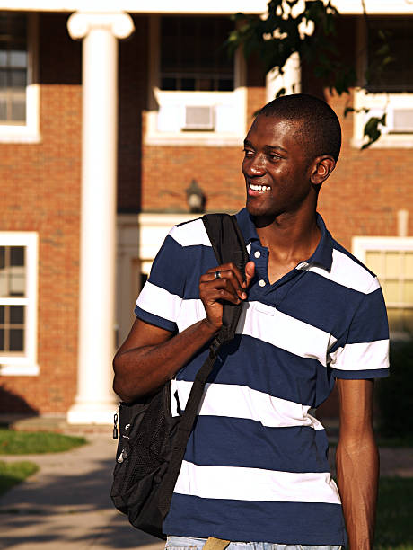 Black College Student a black college student on campus. oxford ohio photos stock pictures, royalty-free photos & images