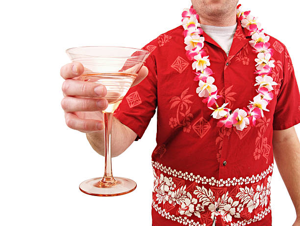 istock Hawaiian Shirt Lei and Drink 121104299