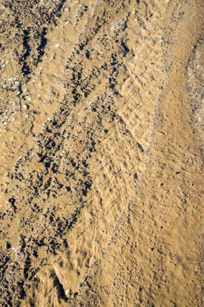 istock Road, Mud and slush brown. Deep, impenetrable mud. Danger of getting stuck 1211042993