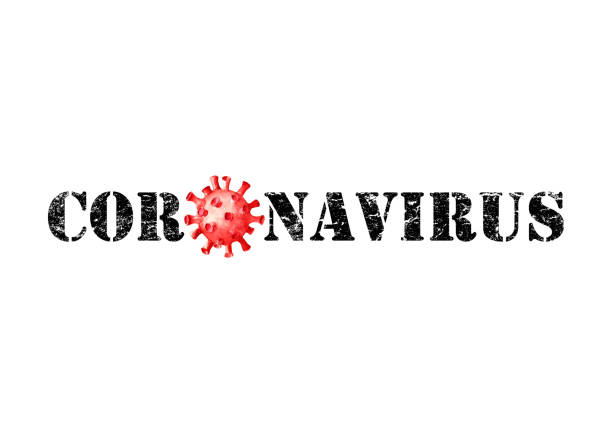 istock Coronavirus black lettering with hand drawn red cell isolated on white background. 1211043727