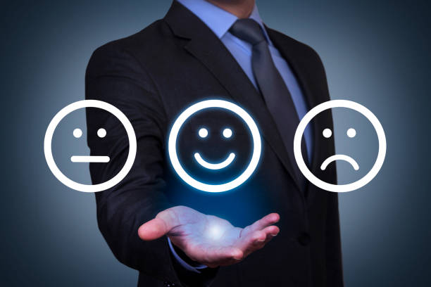istock Unhappy and Happy on Touch Screen 1211054256