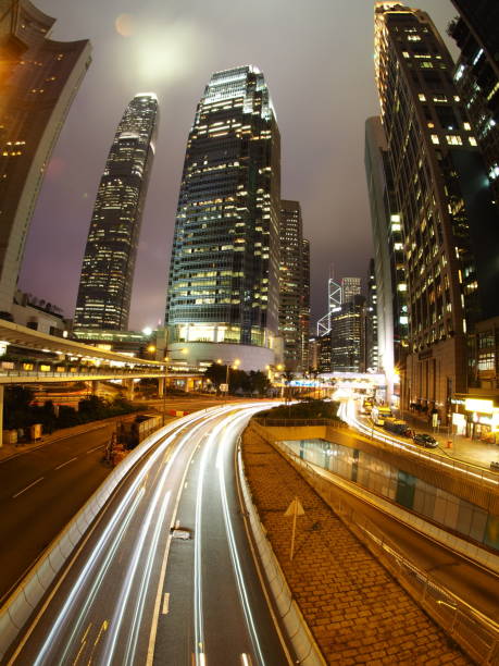 istock Light trails in Central Hong Kong 1211062906