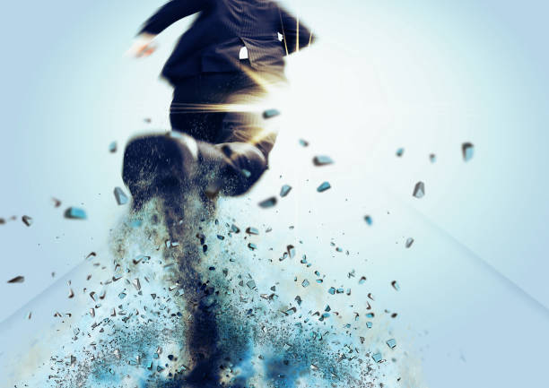 istock Silhouette of running businessman 1211066013