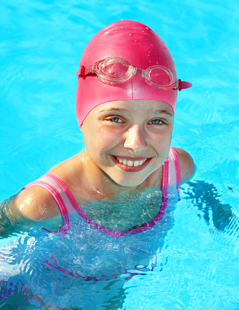 istock Child swimming in pool. 121106866