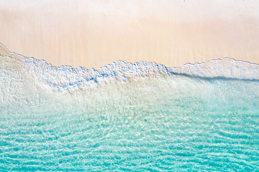 Aerial view of tropical beach, drone view