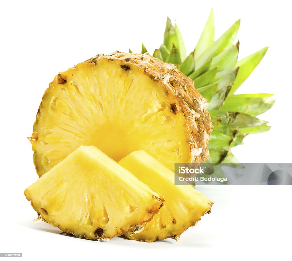 Freshly sliced pineapple wedges fresh pineapple fruits Breakfast Stock Photo