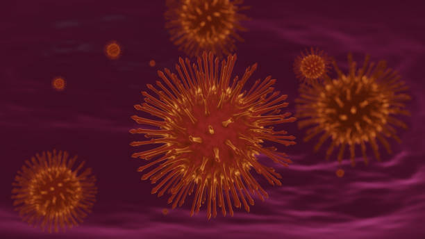 3d animation virus cells microscopic. coronavirus concept. - medical animation imagens e fotografias de stock