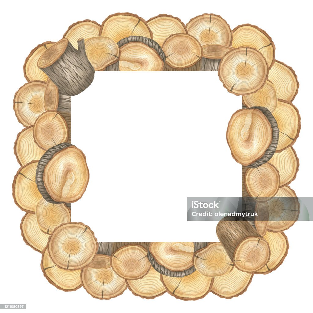 Tree Stump Writing Frame Square Frame Of Tree Sectionsjpg Stock Illustration - Download Image ...