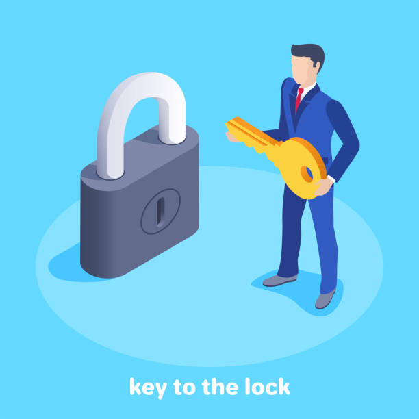 자물쇠 열쇠 - backgrounds business text key stock illustrations