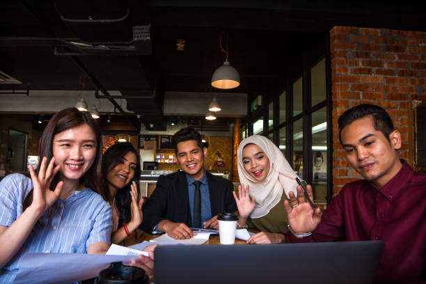 istock Modern multi-ethnic business team having a discussion together through online meetings 1211090018