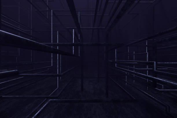 istock Abstract background of metal pipe. 3D rendering. 1211091883