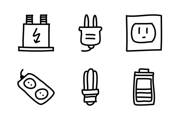 Electric Doodle Drawing Electric Doodle Drawing. electrical fuse drawing stock illustrations