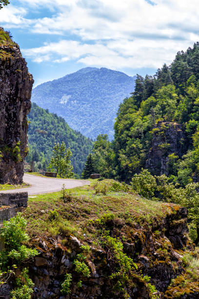 istock Serpentine mountain road. View of the Goderdzi pass. Caucasus Mountains. Georgia 1211094920