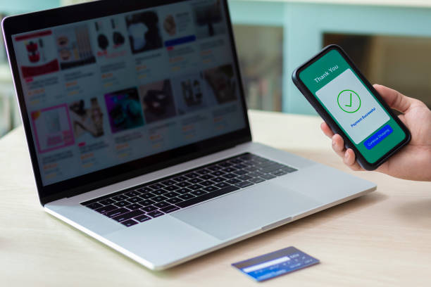 using smartphone and credit card online shopping