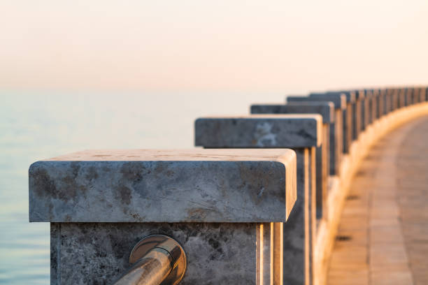 Marble fence on the embankment
