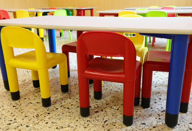istock Empty classroom without people because there is Corona Virus Out 1211105673