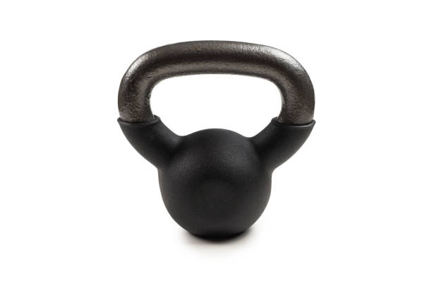 istock Black weight isolated on white. 4 kg weight. 1211108017