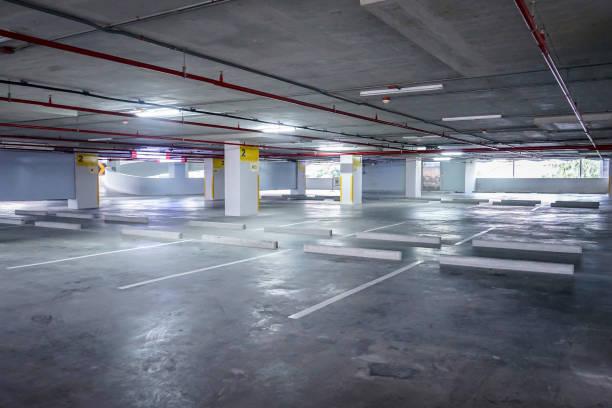 istock Empty space car parking in the building in the afternoon time 1211108920