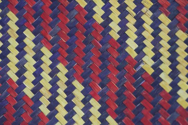 istock Traditional handcraft Bamboo natural wood Thai style pattern background 1211110118