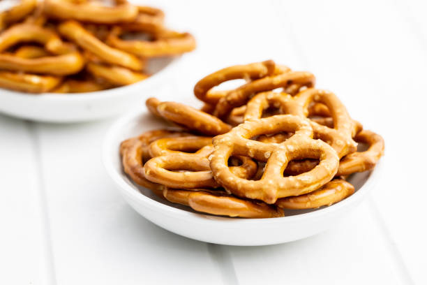 istock Crispy pretzels shape heart. Tasty snack. 1211110749