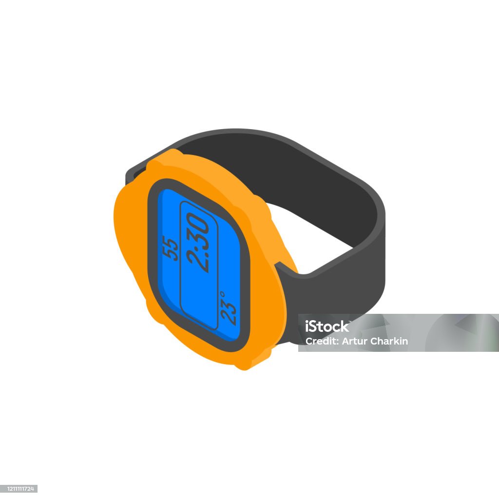 Icône d’isolement d’une montre imperméable pour le sport et la récréation sur un fond blanc. - clipart vectoriel de Illustration libre de droits Icône d’isolement d’une montre imperméable pour le sport et la récréation sur un fond blanc. - clipart vectoriel de Illustration libre de droits