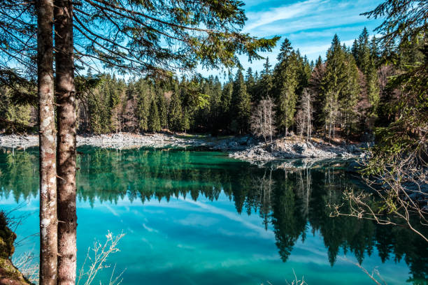 istock Spring morning at the alpine lake 1211114130