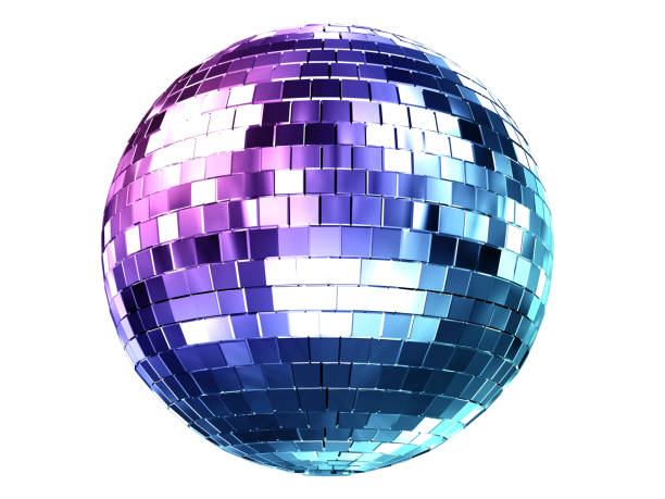 istock 3d illustration render of color gradient disco ball isolated on white. 1211114284