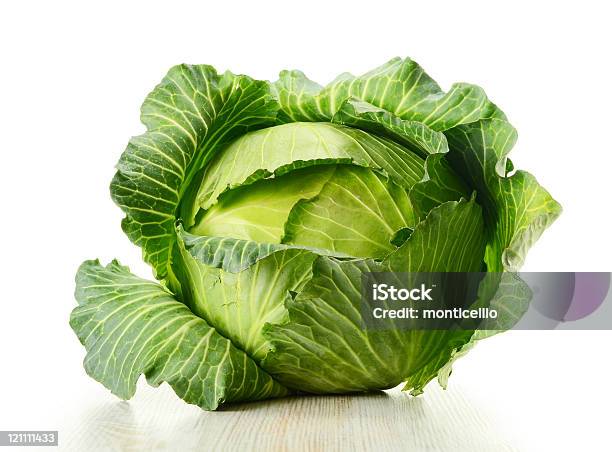 Cabbage Isolated On White Stock Photo - Download Image Now - Antioxidant, Cabbage, Color Image